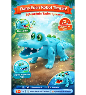 Dans Eden Robot Timsah Eğlence Hareket ve Kahkaha Bir Arada Dansçı Crocodile (Turkuaz)