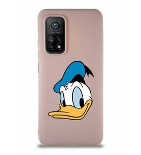 Xiaomi Mi 10T Soft Premier Kapak Donald Duck-B Tasarımlı Silikon Kılıf - Pudra (Şeffaf)