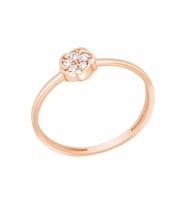 Diamond Line-Gülaylar Pembe Altın 14 Ayar Geometrik Yüzük