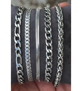 5 Adet Paslanmaz Çelik Bileklik Set Eşe Arkadaşa Sevgiliye Hediye scb76 (Metal)