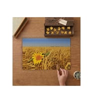 Buğday Tarlasında Ayçiçeği Tasarımı 240 parça Ahşap Puzzle Ahşap Kutuda MP06500