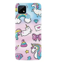 Realme C11 C21 C21Y C25Y C11 2021 Kılıf Desemli Silikon Unicorn Mektup 1800