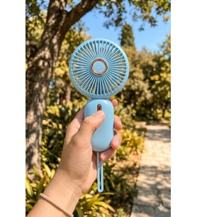 MİNİ TAŞINABİLİR FAN TYPE-C ŞARJLI EL VANTİLATÖRÜ FN-65 (Mavi)