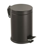 Pedallı Çöp Kovası 3 LT Siyah Metal Kapaklı Banyo Wc Mutfak Ofis Masa Altı