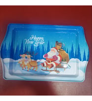 Yılbaşı Temalı Özel Tasarımlı Metal Servis Tepsi Christmas Ev Sofra Mutfak Noel