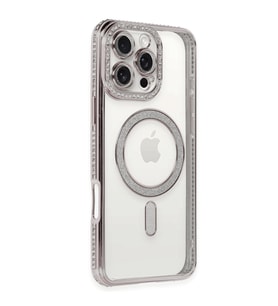 Iphone 16 Kılıf Joke Simli Magneticsafe Kılıf - Pembe