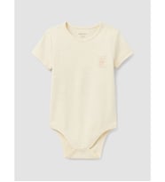 LCW baby Bej Bisiklet Yaka Kız Bebek Çıtçıtlı Body