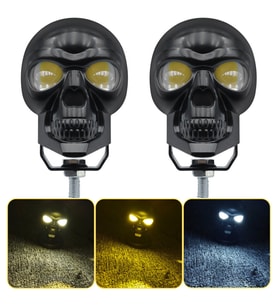 1 Adet Siyah Kuru Kafa Atv Utv Scooter Motosiklet LED Spot Far Sürüş Sis Gidon Lambası