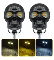 1 Adet Siyah Kuru Kafa Atv Utv Scooter Motosiklet LED Spot Far Sürüş Sis Gidon Lambası