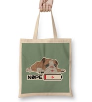 Snoozing Bulldog English Bulldog Lover Bez Çanta Uzun Saplı