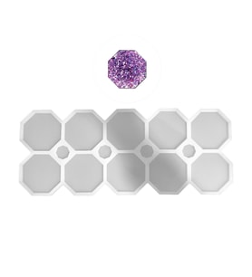 Epoksi Silikon Kalıp Sekizgen Bardak Altı Ve Magnet Kalıbı 6.8 CM 10 Lu