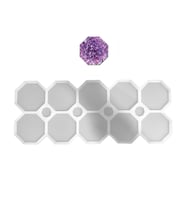 Epoksi Silikon Kalıp Sekizgen Bardak Altı Ve Magnet Kalıbı 6.8 CM 10 Lu