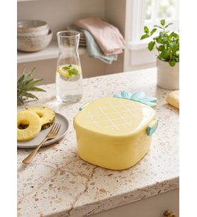 Ananas Görünümlü Çocuk Beslenme Çantası 3 Bölmeli Taşınabilir Yemek Kabı Mor
