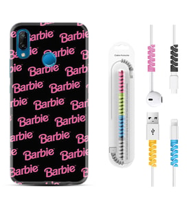 Huawei P20 Lite Mate 10 20 Lite Pro P40 Lite KılıfKablo Koruma Spiral Silikon Barbie 1404