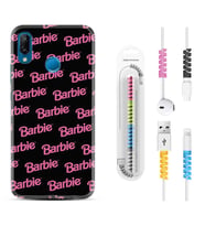 Huawei P20 Lite Mate 10 20 Lite Pro P40 Lite KılıfKablo Koruma Spiral Silikon Barbie 1404