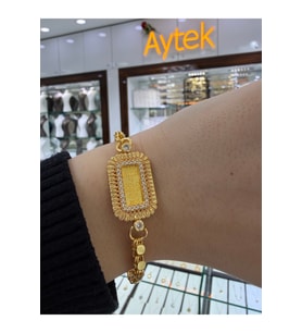 24 Ayar Gram Altınlı Pullu Bileklik