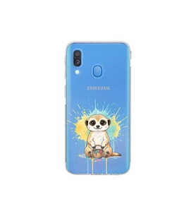 Samsung Galaxy A40 ile Uyumlu Splash Mirket Tasarımlı Şeffaf Silikon Kılıf