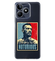 Realme C53 Uyumlu Conor Mcgregor Notorious Desenli Şeffaf Telefon Kılıfı