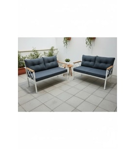 2+2Balkon-bahçe-kafe-çay Seti-koltuk Takımı-oturma Grubu-ofis Koltuğu 2+2 beyaz profil demir