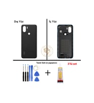 Yapıştırıcı Poco C51 Siyah Yapıştırıcı Arka Pil Kapağı Batarya Kapağı + B-7000 Yapıştırıcı