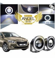 Peugeot 301 Uyumlu, Universal Mercekli Led Angel Sis Farı, 76mm Beyaz Renk