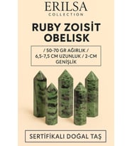 Sertifikalı Ruby Zoisit (Anyolit) Obelisk – Yakutlu Zoisit Taşı Piramit Kazık Şifa Kristali (Çok Renkli)