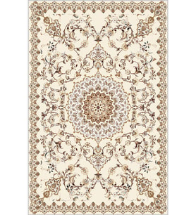 Eliana Home Baskılı, Yıkanabilir Kaymaz Taban Salon Halısı LNA0639 100x150 cm (Krem)