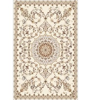 Eliana Home Baskılı, Yıkanabilir Kaymaz Taban Salon Halısı LNA0639 100x150 cm (Krem)