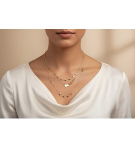 XUPİNG JEWELRY KALPLİ YILDIZLI KOLYE (Altın)