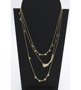 XUPİNG JEWELRY KALPLİ YILDIZLI KOLYE (Altın)