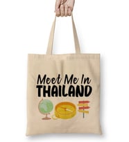 Funny Travel Thailand Gift Design Lover-Trippin Wanderlust Journey Adventurer Vacation Bez Çanta Uzun Saplı