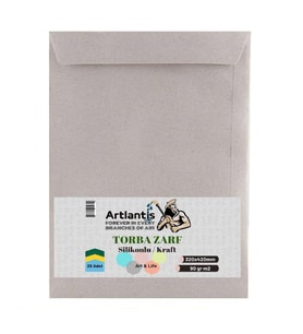 Torba Zarf 32x42 Cm Kraft 90 Gr Silikonlu 25'li 1 Paket Artlantis 320*420 Mm Torba Zarf Kraft 25 li 1 Paket (Renksiz)