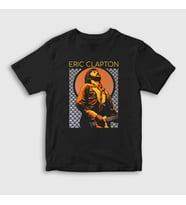 Presmono Unisex Çocuk Siyah Poster Gitarist Müzik Eric Clapton T-Shirt 477478tt