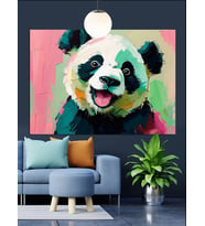 Panda Portresi Dekoratif Kanvas - Mdf Ahşap Tablo