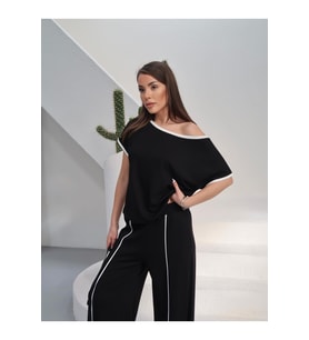 Kadın Alen Modern Şeritli Takım - Yazlık Soft Modal Kumaş