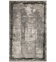Hoom Rugs Franko FS 26 Gri Siyah XW Viskon & Akrilik Yüksek Dokulu Modern Salon Halısı (Gri - Siyah)