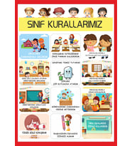Sınıf Kuralları A3 Pvc Kaplı 30x42 Cm Afiş