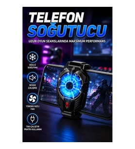 Telefon Soğutucu Fanlı Radyatörlü Güçlü Motorlu Mobil Oyun Soğutucu