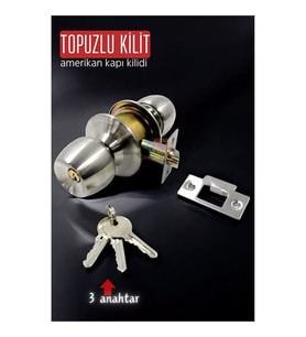 Turk Topuzlu Kilit Amerikan Kapı Kilit Buton Set
