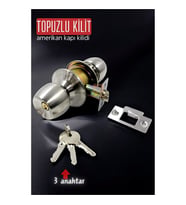 Turk Topuzlu Kilit Amerikan Kapı Kilit Buton Set