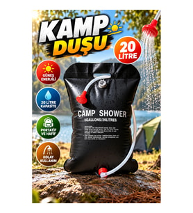 20 Litre Solar Kamp Duşu – Güneş Enerjili Portatif PVC Dış Mekan Duş Sistemi