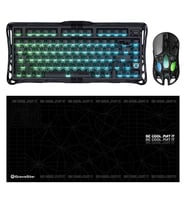 Gravastar V75 Manyetik Kablolu Gaming Klavye, XPro Kablosuz Optik Mouse ve Mousepad Oyuncu Seti, Stealth Black