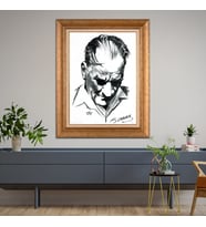 Altın Varaklı Paspartulu Çerçeveli Tablo rv442