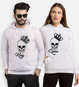 Tshirthane King Queen Kurukafa Sevgili Kombinleri Kapüşonlu Kombini (Tek Ürün Fiyatıdır.)