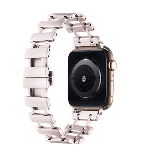 Apple Watch 44/45/46/49mm Kordon Merdiven Dizayn Metal Kordon 96 2/3/4/5/6/se/7/ (Siy.Byz.Kareli Dsn.)