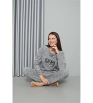 Akbeniz Welsoft Polar Kadın Pijama Takımı 8518 (Gri)