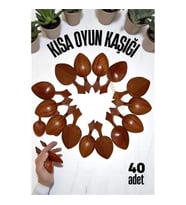 Mey İthalat® Kısa Oyun Kaşığı Halk Oyunu Kaşığı - Kına Kaşığı Kısa Saplı Zeybek Oyun Kaşığı 40 ADET