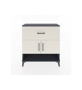 Arges Şifonyer 2 Raflı Tek Çekmeceli 2 Kapaklı 88x30x96 Antrasit-Aytaşı