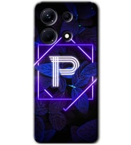 İnfinix Note 30 Pro Kılıf HD Desen Baskılı Kılıf - Dark Neon Yaprak P Harfi