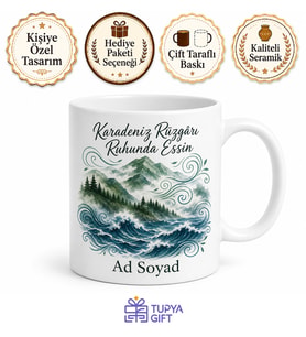 Trabzon Karadeniz Rüzgarı Temalı Kupa Bardak Hediye Porselen Mug